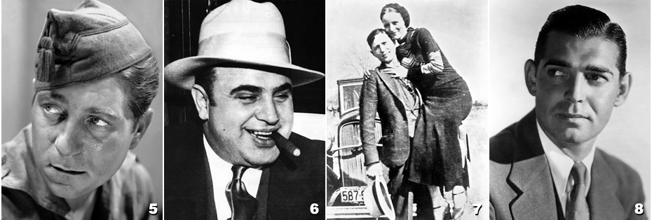 2 - Jean Gabin - Al Capone - Bonnie & Clyde - Clark Gable