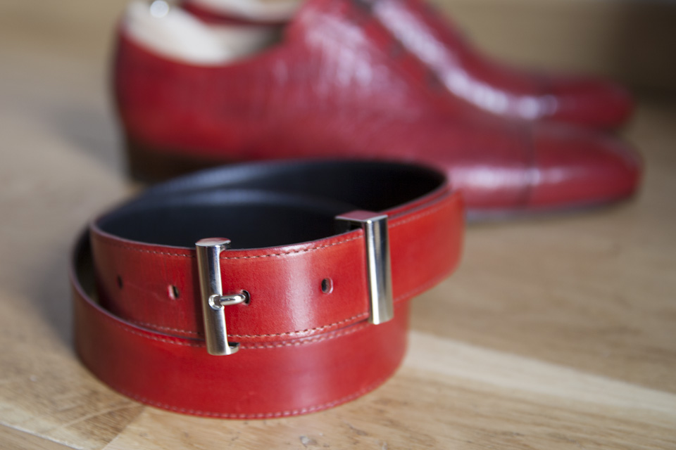 Ceinture en cuir patinée