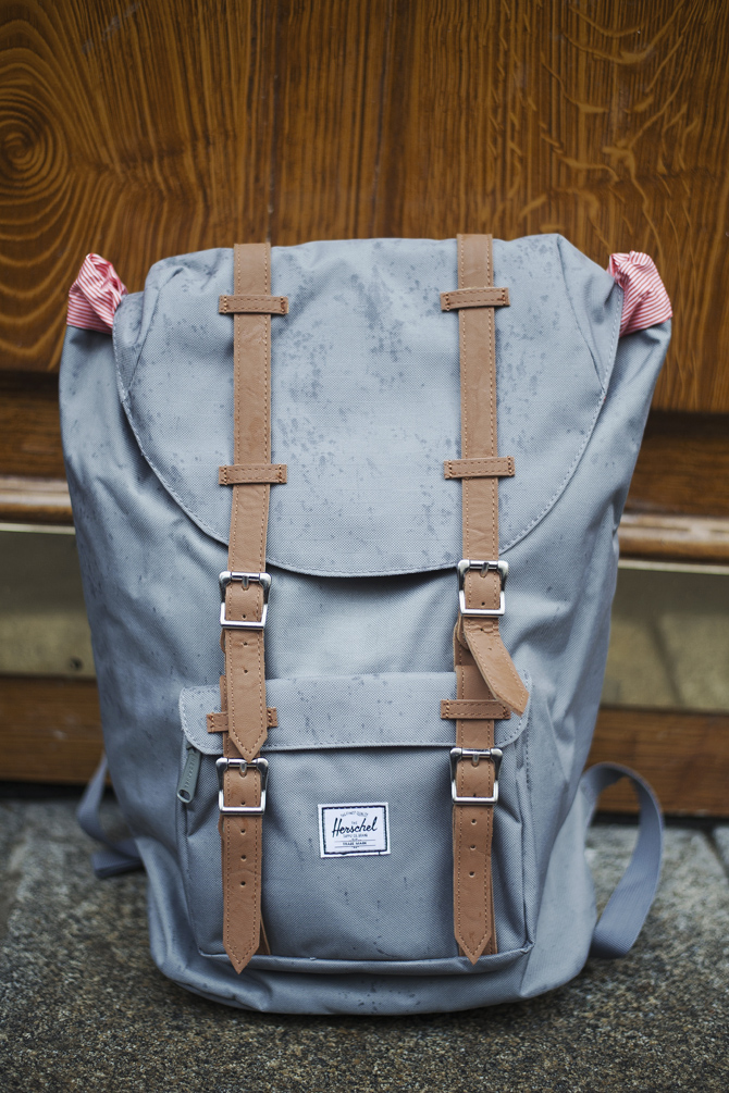 sac herschel little america mid gris face