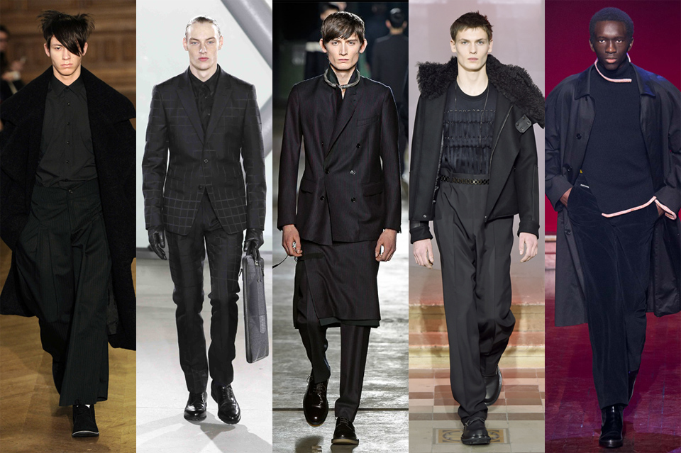 la tendance du total look noir black men paris fashion week 2015