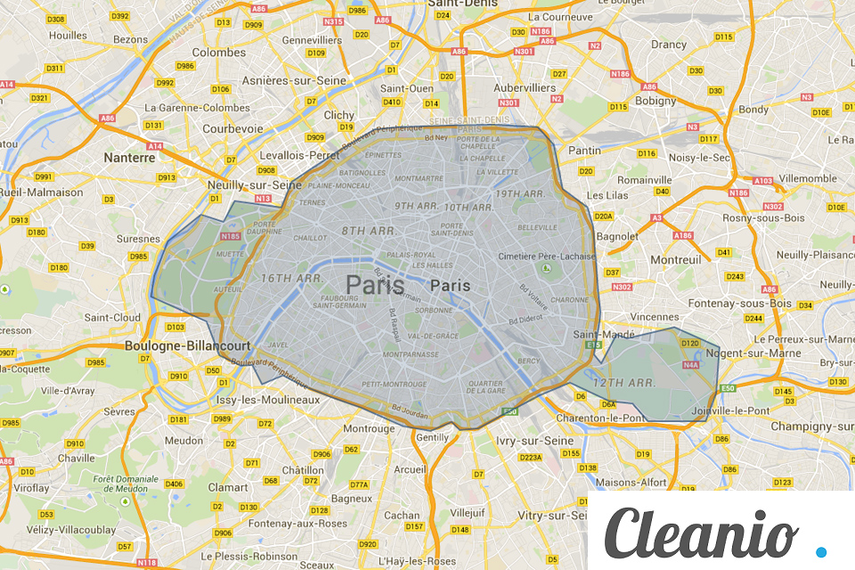 Paris map pressing Cleanio