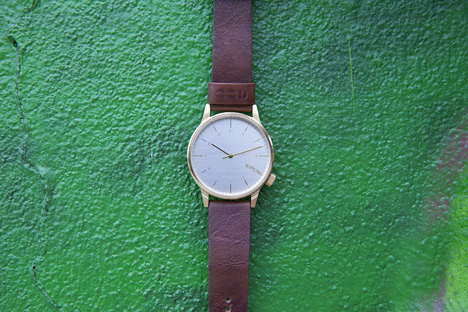 Montre Komono Winston Or Cuir Marron Montre Komono Winston Or Cuir Marron