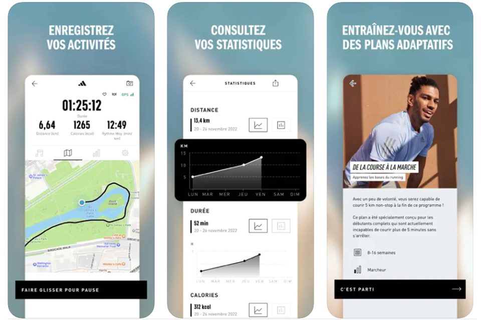 application sport adidas running avis