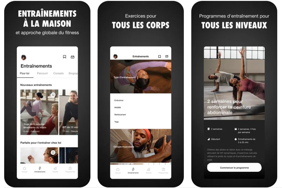 application sport nike training club fitness