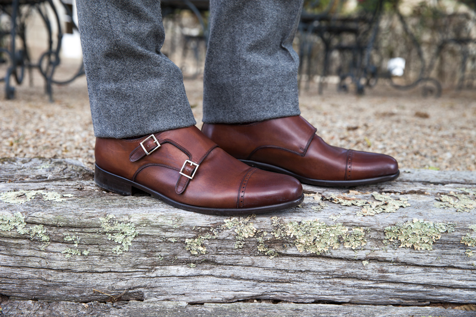 chaussures double boucle homme