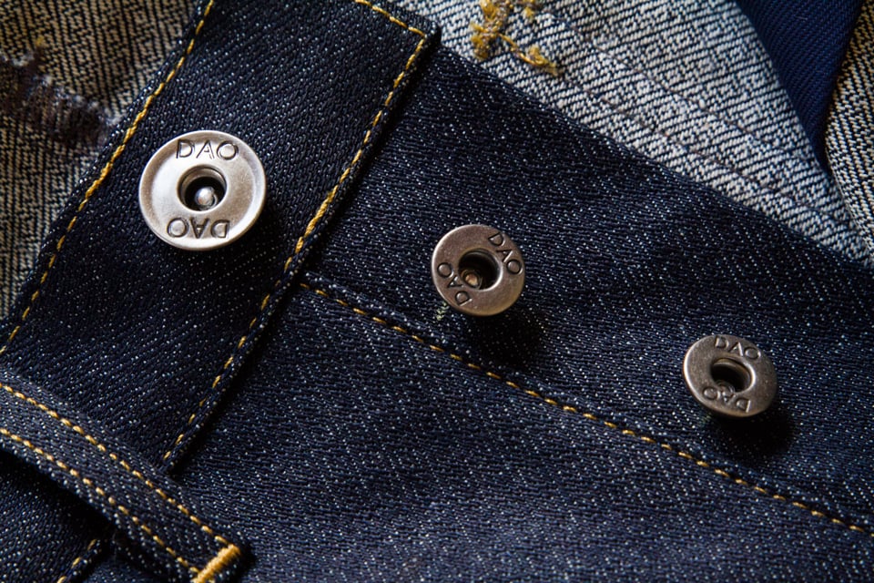 jeans selvedge dao boutons