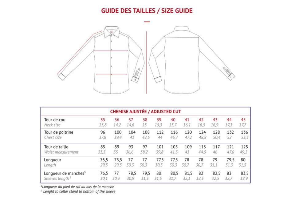 guide des tailles hast