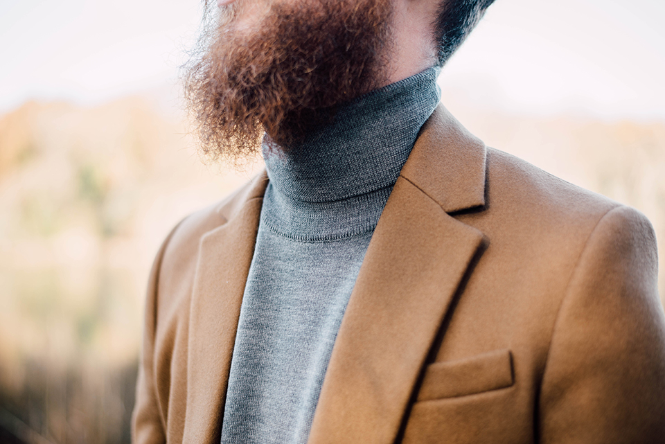 Pull à col roulé pour homme 100% laine tendance hiver