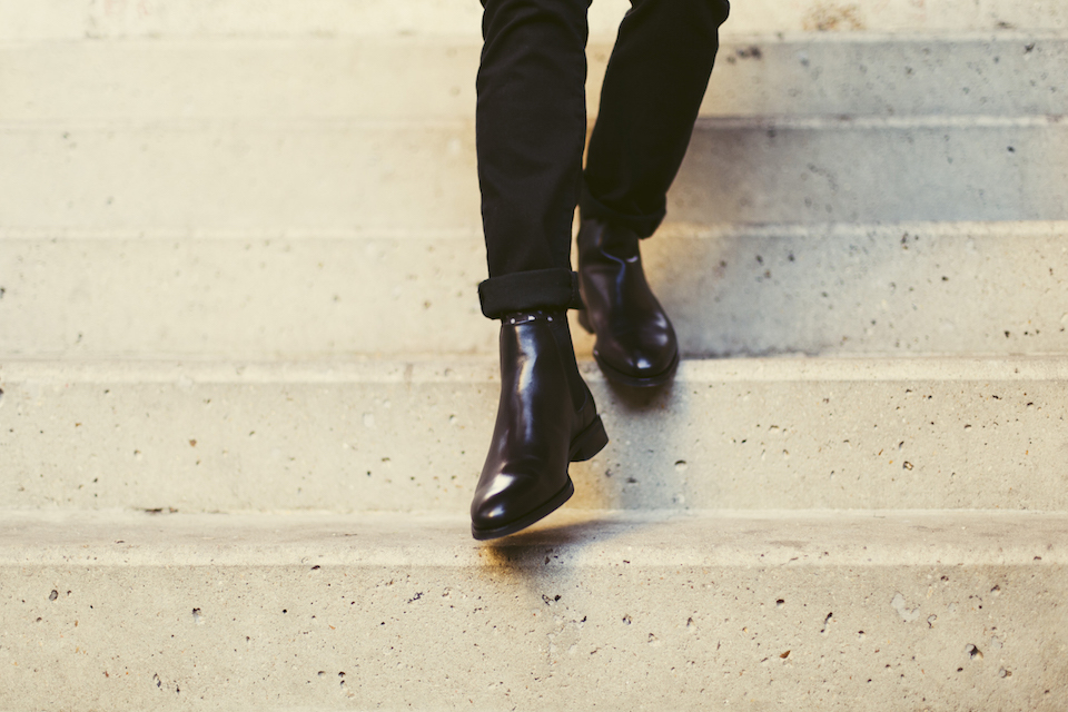 look homme rock noir chelsea boot