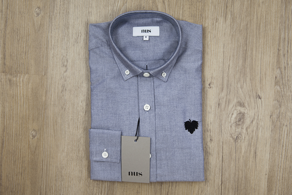 Chemise Oxford Grise Aplat Etiquette