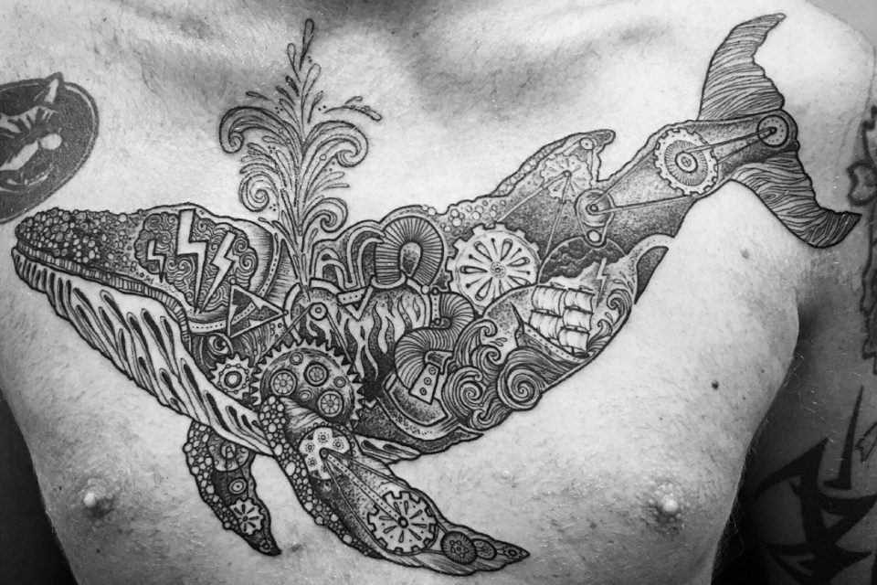 Tetrodon tattoo baleine