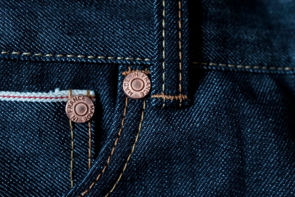 rivets cuivre jeans made in france