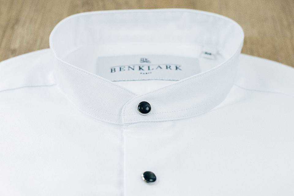 Benklark Chemise Blanche Bouton Col