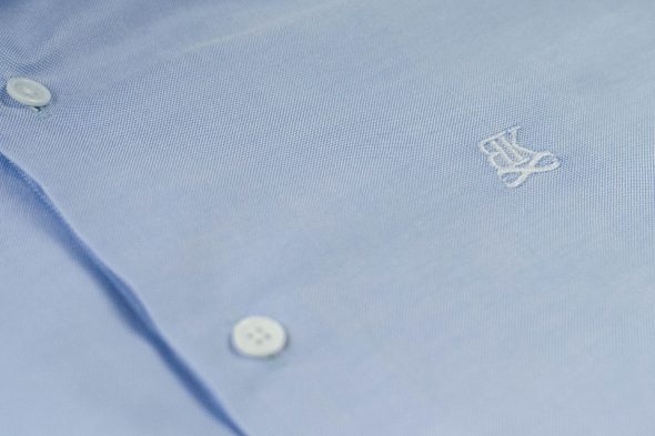 Benklark Chemise Oxford Bleue Logo Boutonniere