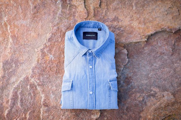 chemise western denim clair