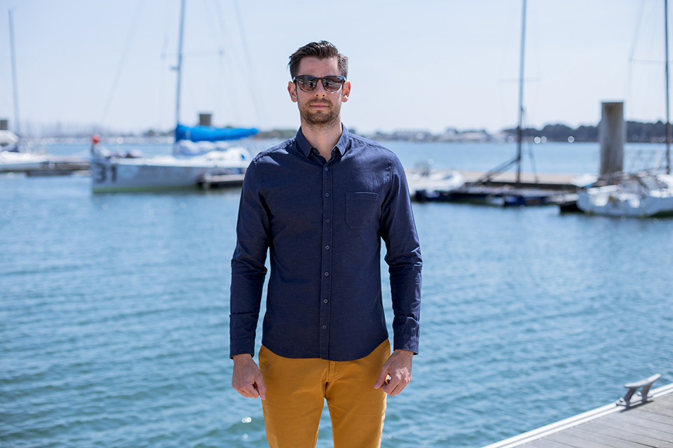 Chemise Fyu Bleu Marine Portee