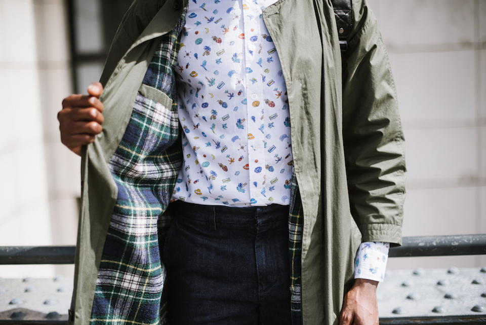 look homme imperméable chemise