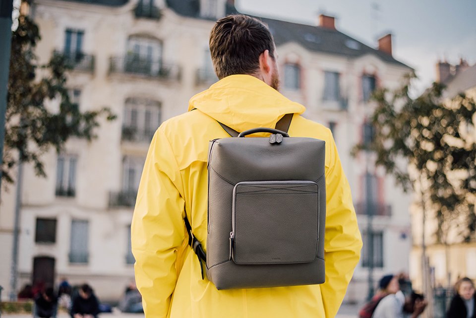 Sac à Dos Homme - Toile Marine et Cuir