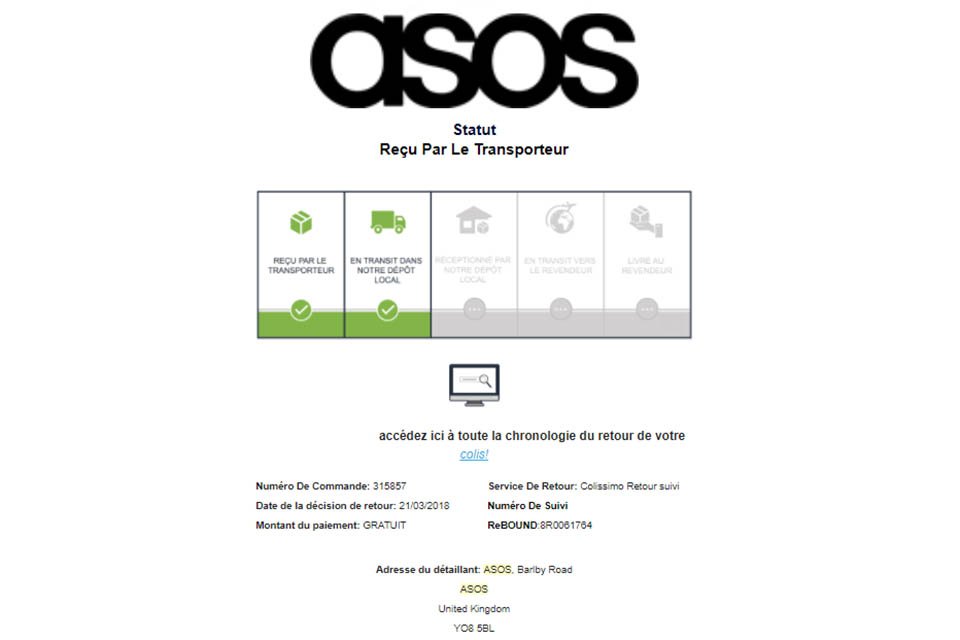 retours gratuits asos