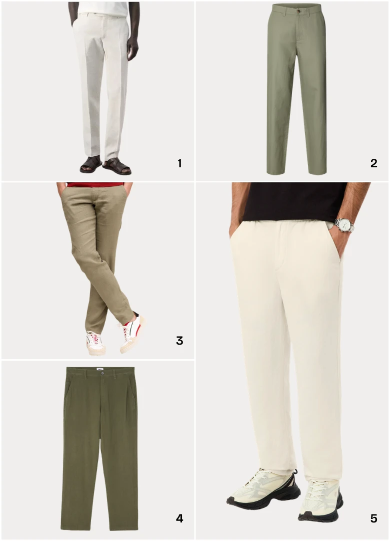 pantalons lin homme soldes 2026 ete