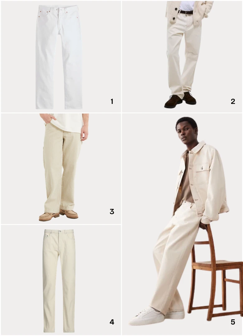soldes jeans blancs homme 2026 ete