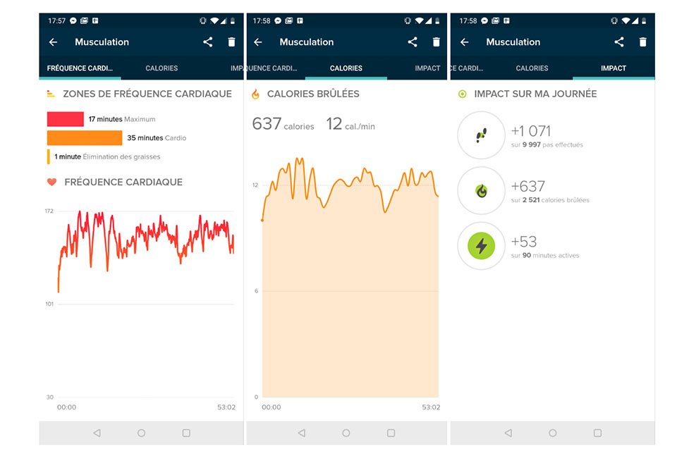 test fitbit charge 3 application musculation