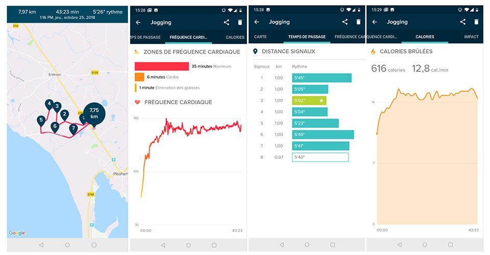 test fitbit charge 3 application running