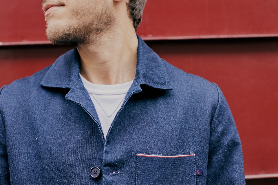 Veste peintre bleu pour homme