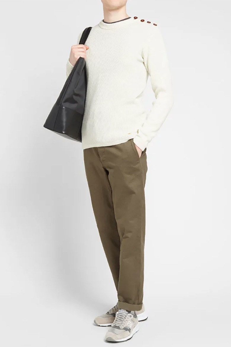 Pull col boutonne homme