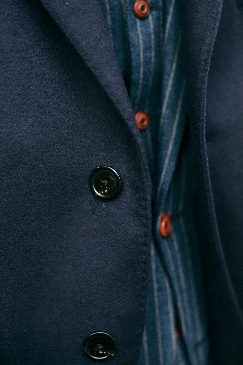 bexley manteau bleu marine surpiqure bouton