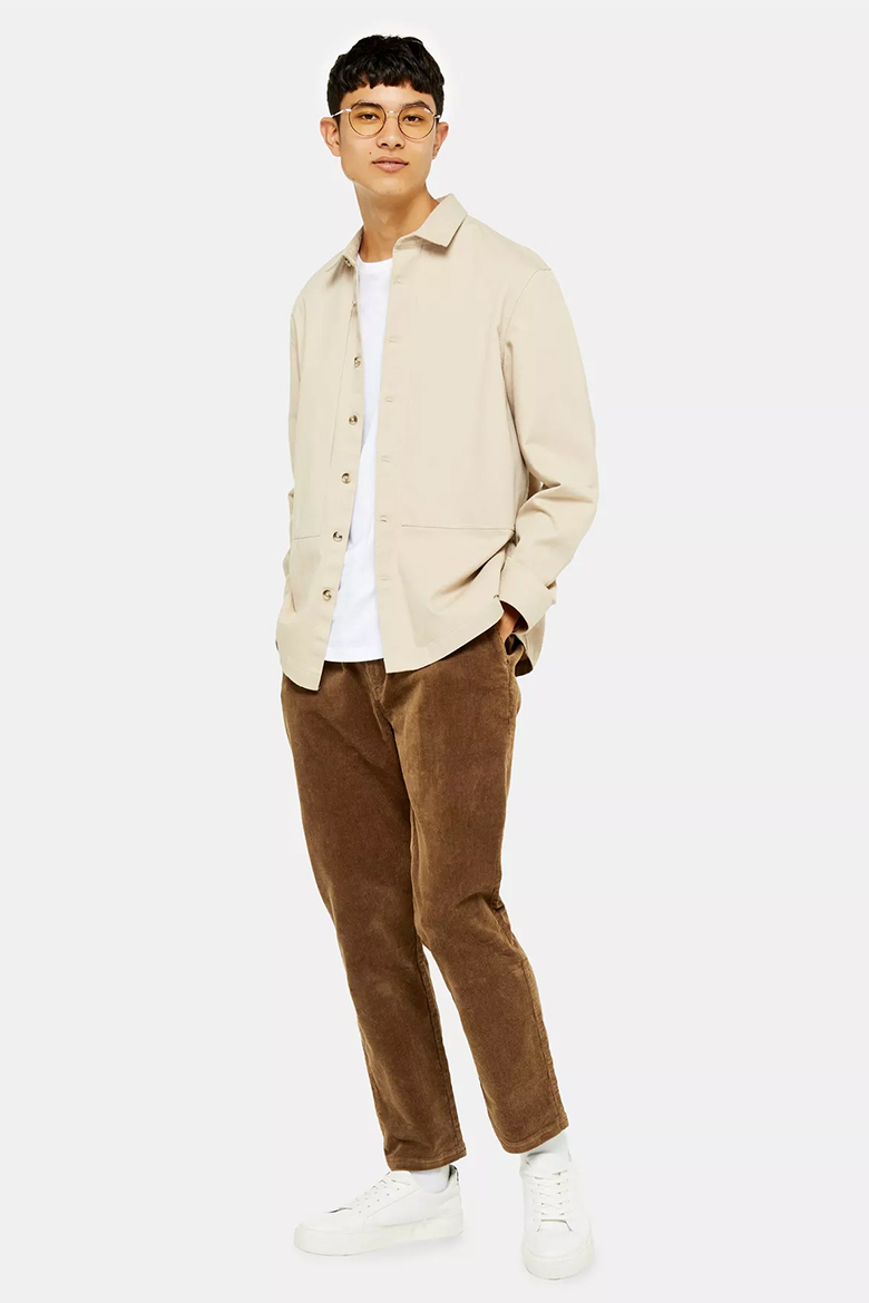 pantalon en velours marron homme topman