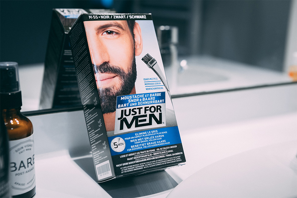 coloration pour barbe just for men test avis packaging