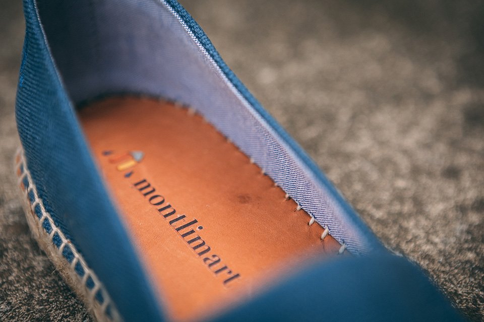 Espadrilles Montlimart conception semelle interieur logo