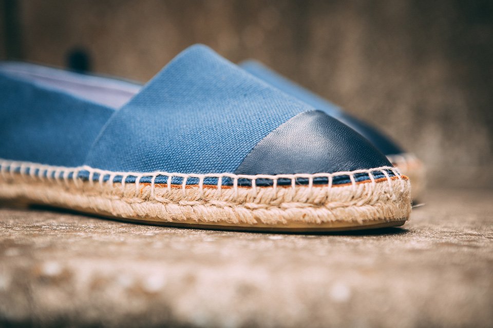 Espadrilles Montlimart design empiecement cuir
