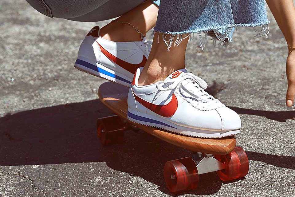 Nike cortez on foot