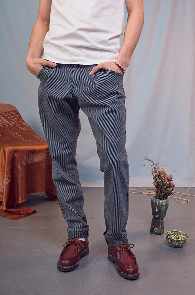 Pantalon Rayé Homme
