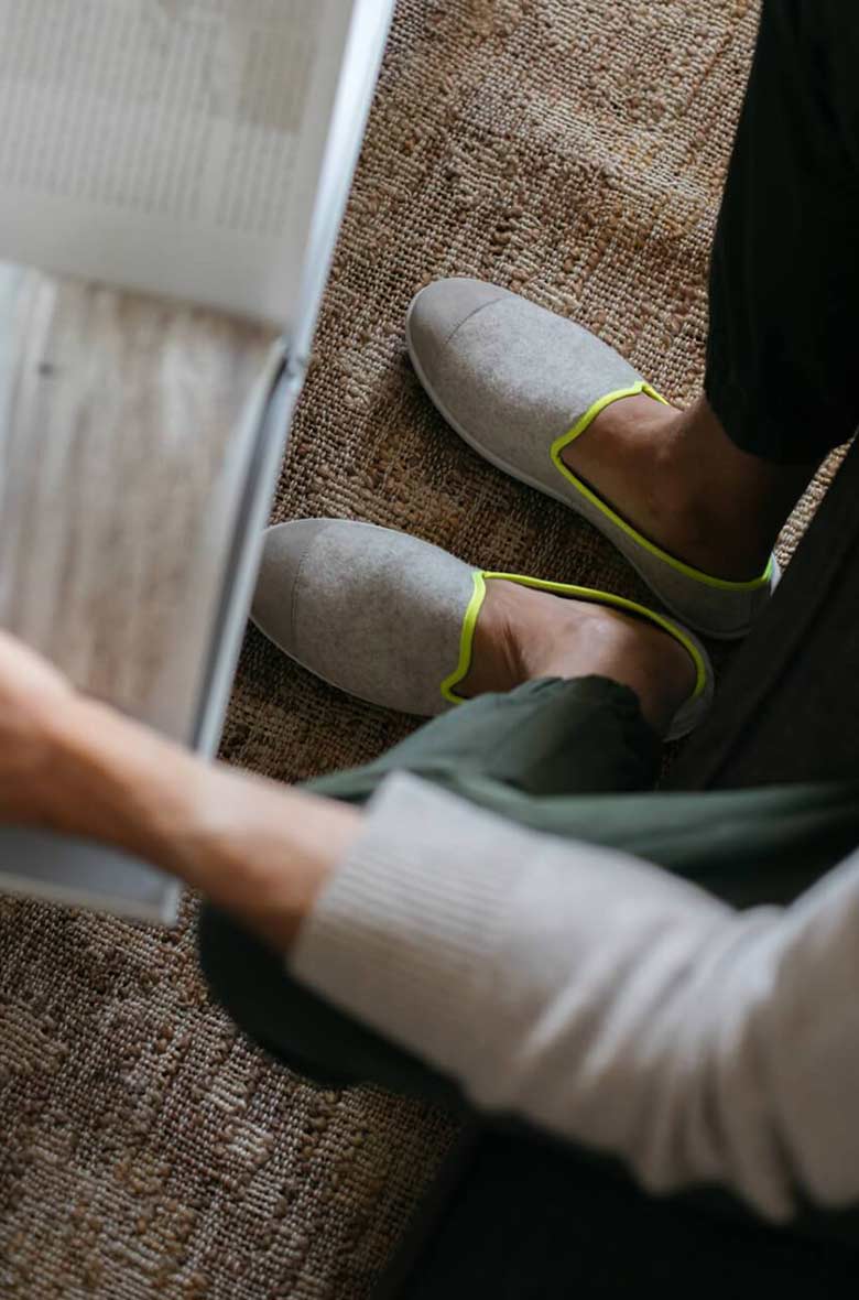 Chaussons Gris Homme