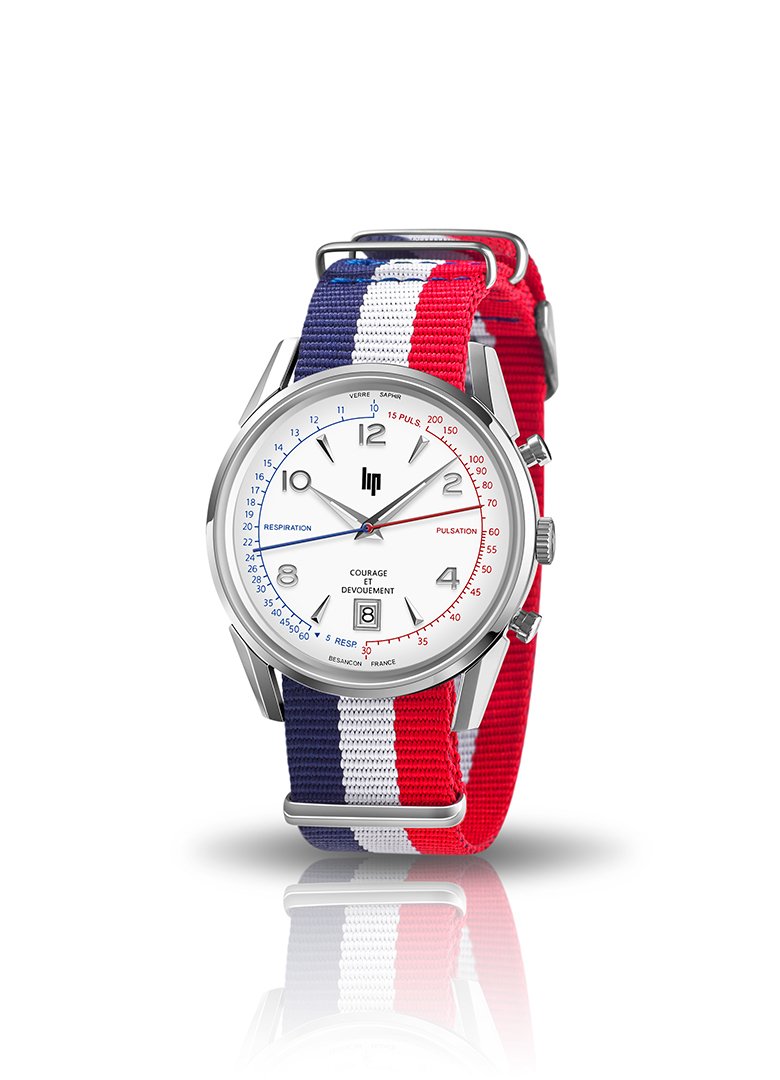 Montre Lip Courage bracelet nato tricolore