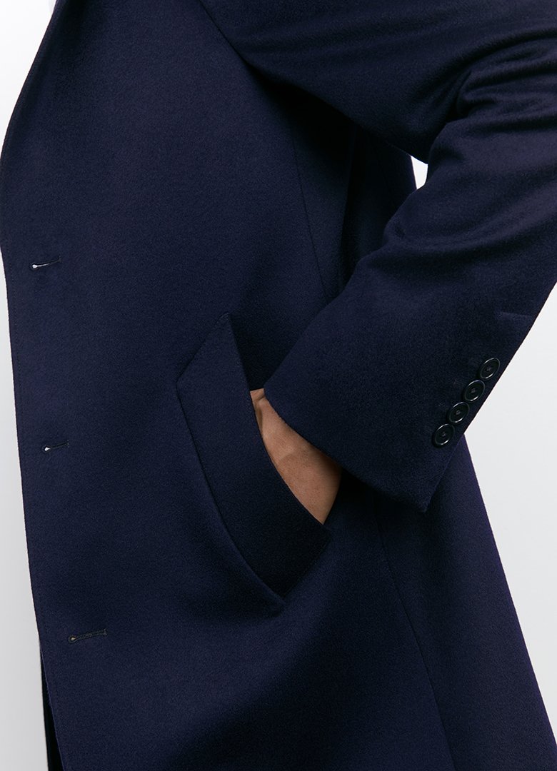 the initialist manteau bleu poche