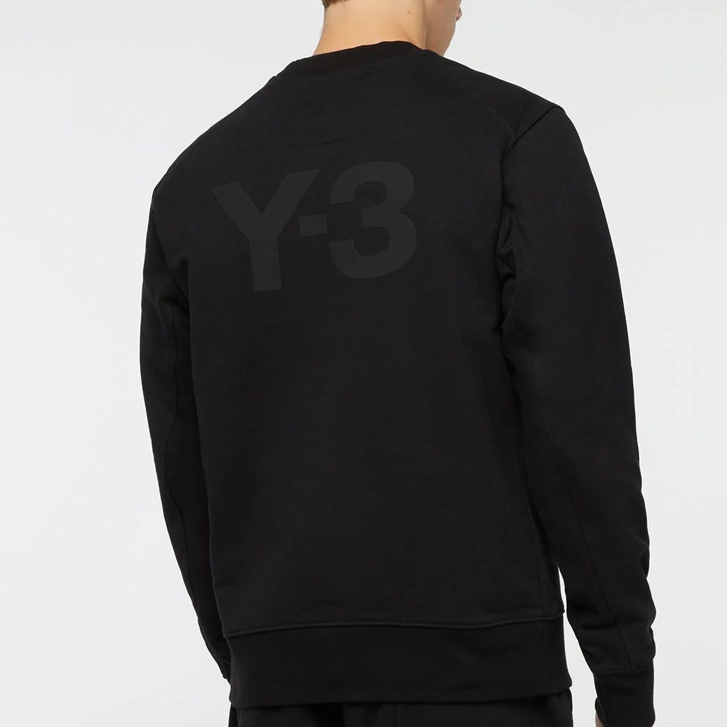 sweatshirt noir coton y-3 dos