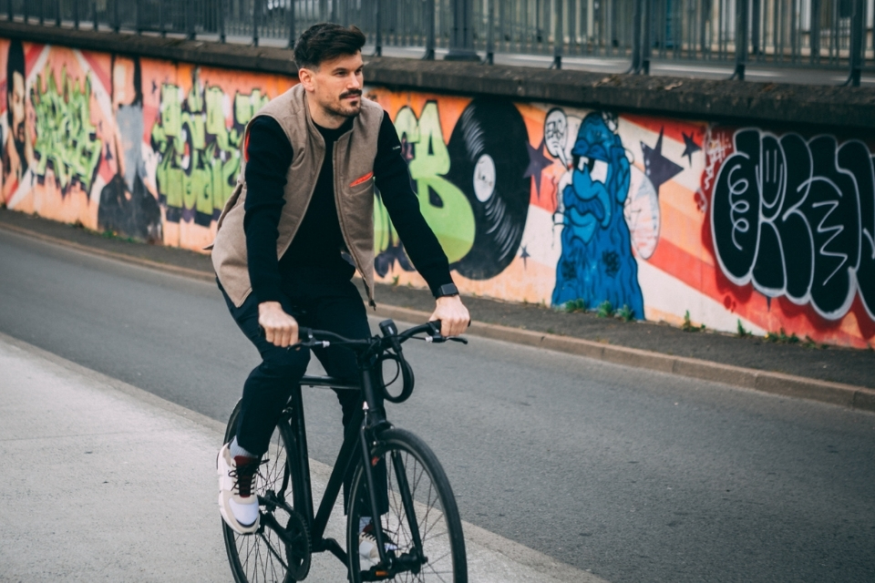 veste gilet bouclé velotaf vélo non dépliée