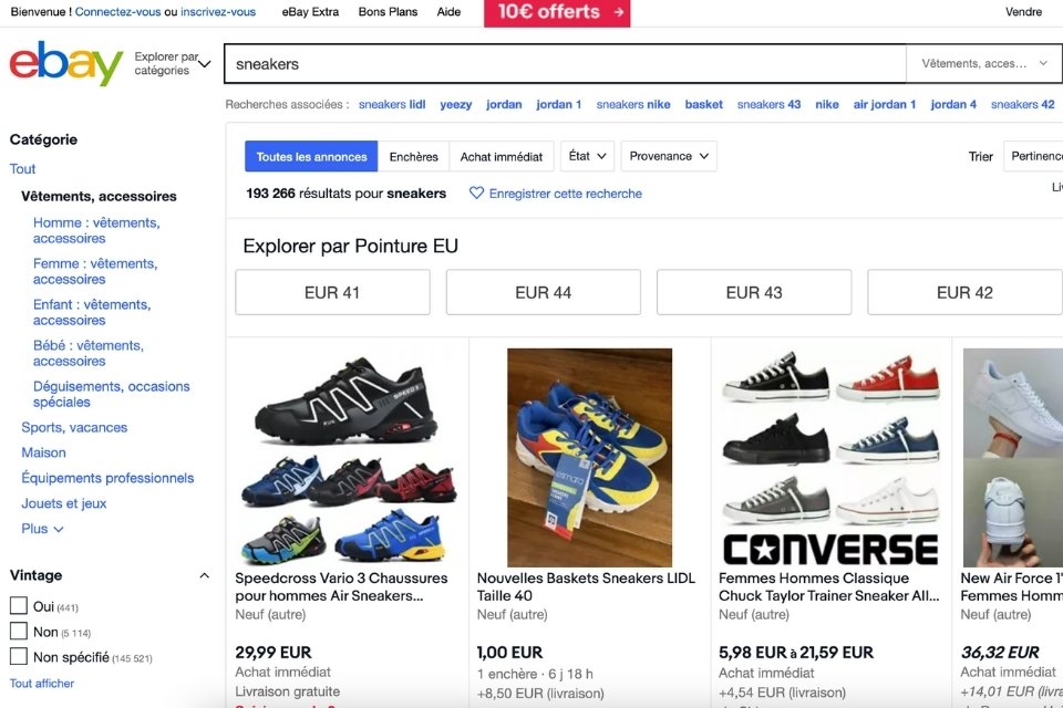 Ebay site resell sneakers