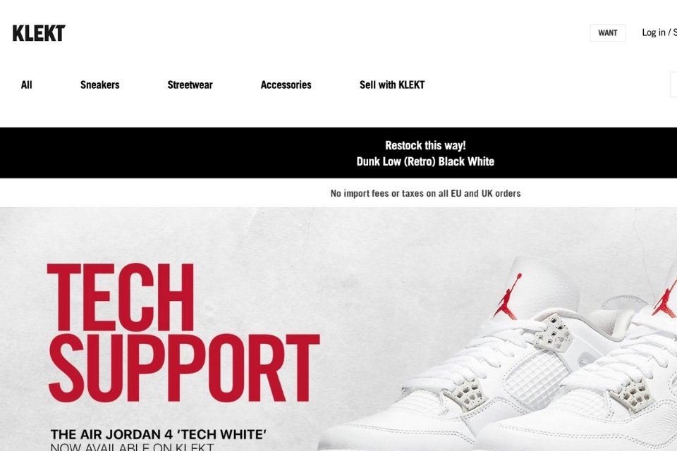 Klekt site sneakers resell
