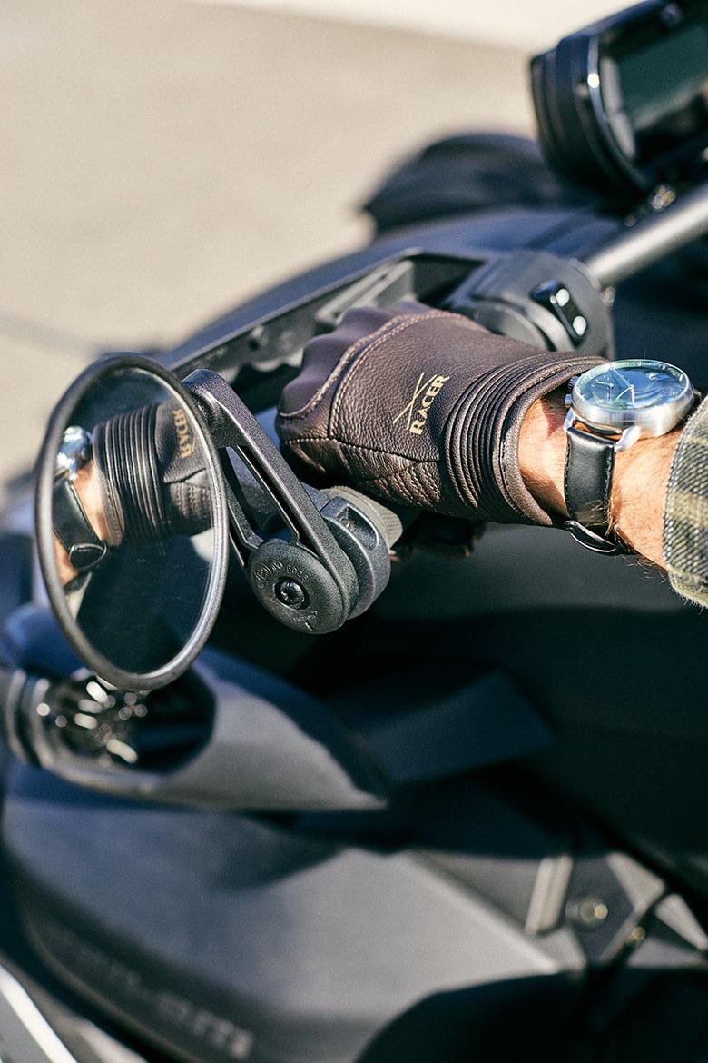 gants cuir moto marron racer stance guidon