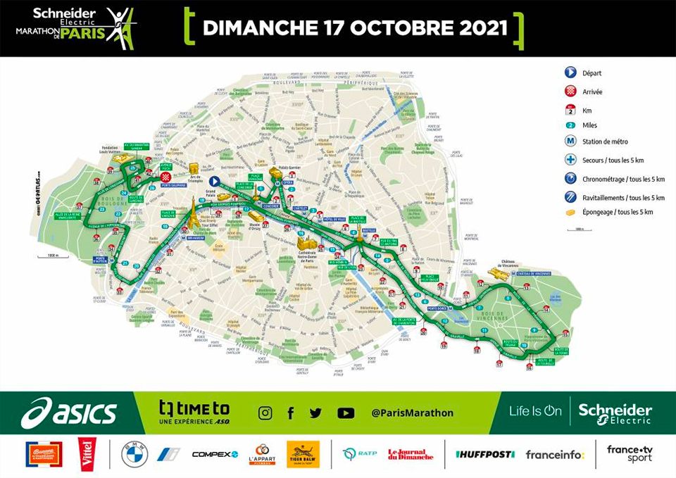Parcours Marathon Paris 2021