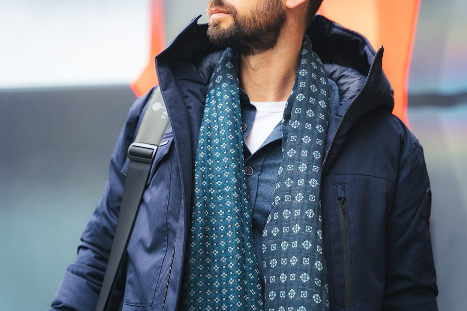 echarpe laine homme motifs bleu maxime monsieur charli