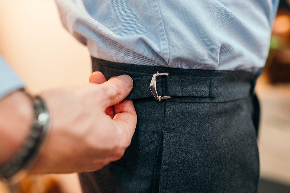 Belleville Manufacture essayage pantalon serrage