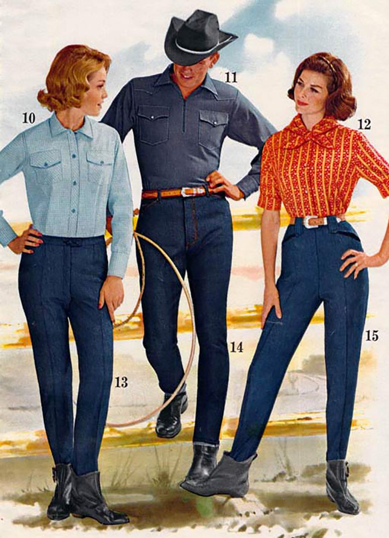 Publicité d'une marque de jeans durant l'année 1962