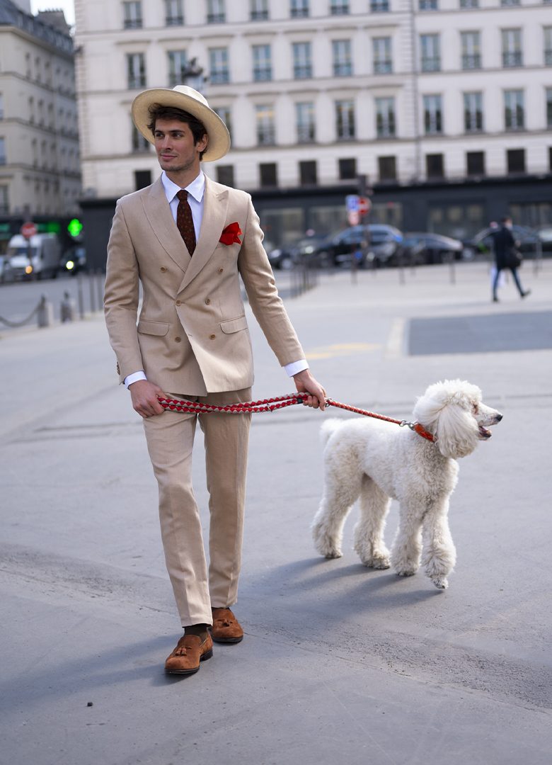 costume berteil beige mariage paris