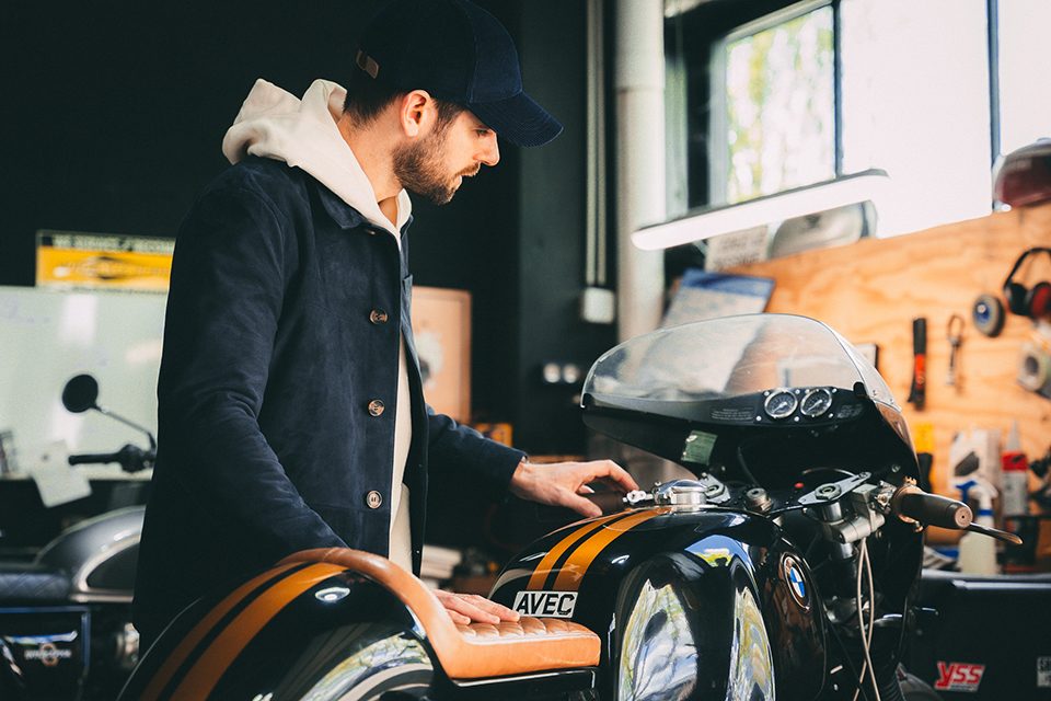 look homme moto veste de travail casquette printemps